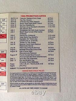 Deion Sanders HOF VINTAGE HAND SIGNED 1989 NY YANKEES SCHEDULE withCOA VERY RARE