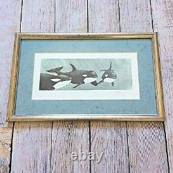 Don Li-Leger Orcas Framed Print Signed Autographed 17/200 Limited Edition Etched