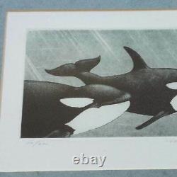 Don Li-Leger Orcas Framed Print Signed Autographed 17/200 Limited Edition Etched