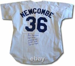 Don Newcombe Hand Signed Autographed Brooklyn LA Dodgers Inscribed Stat Jersey