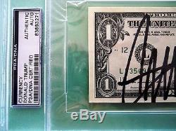 Donald Trump Hand Signed Crisp One Dollar ($1.00) Bill- Psa/dna Authenticated