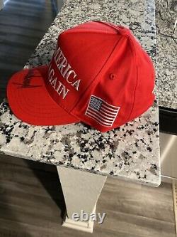 Donald Trump Hand Signed Official MAGA Red SnapBack Hat President Autographed