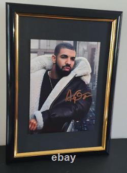 Drake Hand Signed Photo Framed With Coa Original Autograph