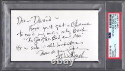 ELI WALLACH HAND SIGNED+HAND WRITTEN 3x5 NOTE GREAT CONTENT PSA SLABBED