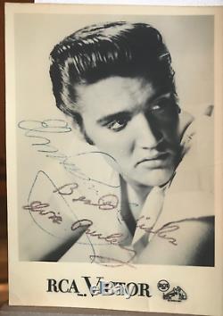 ELVIS PRESLEY hand signed RCA card, autograph In-person 1959, 2 COAs museum