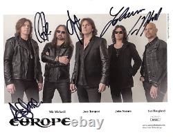 EUROPE HAND SIGNED 8x10 COLOR GROUP PHOTO RARE FINAL COUNTDOWN JSA