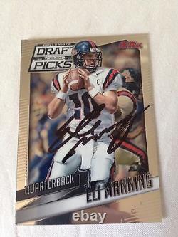 Eli Manning HAND SIGNED FULL SIGNATURE ON CARD 2015 Panini Draft Picks withCOA