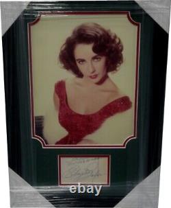 Elizabeth Taylor Hand Signed Autograophed Cut Framed With Gorgeous photo Beckett
