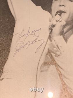 Elvis Presley Hand Signed Personally Autograph Framed Picture And Menu With Coa