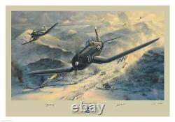 Ensign Jesse Brown Devotion F4U Corsair art autographed by Tom Hudner & more