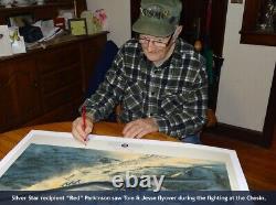 Ensign Jesse Brown Devotion F4U Corsair art autographed by Tom Hudner & more