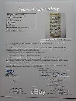 Ernest Hemingway Letter Signed Papa To Wife Mary Als All In His Hand Coa Jsa