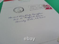 Evelle Younger 1970s CA hand signed letter GOP Atty Gen card to Kirk Douglas lot