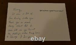 Extremely Rare CHRIS FARLEY Hand Written Signed Greeting Card-TOMMY BOY-SNL-PSA