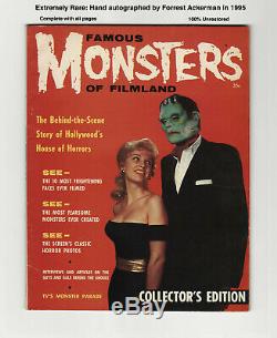 FAMOUS MONSTERS OF FILMLAND #1 VERY RARE HAND AUTOGRAPHED by FORREST ACKERMAN