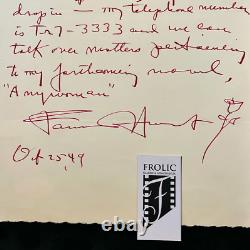 FANNIE HURST Autograph/ Signed Hand Written Letter JSA (COA) American Novelist