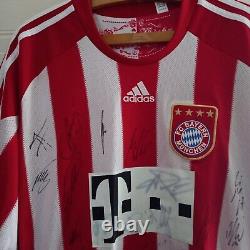 FC Bayern Munich Football Shirt Autographs Team Hand Signed Home 2010/11 Adult