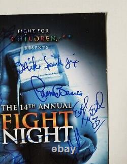FIGHT NIGHT REAL hand SIGNED boxing program x9 JSA COA Knievel Frazier