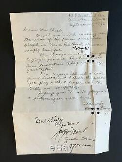 FOUR MARX BROTHERS Autographed Fan Letter ca. 1932 Hand Signed