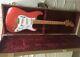 Fender Fiesta Red Stratocaster Hand Signed By The Shadows Hank Marvin, Autograph