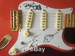 Fender Fiesta Red Stratocaster HAND Signed by The Shadows Hank Marvin, Autograph