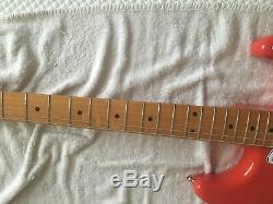 Fender Fiesta Red Stratocaster HAND Signed by The Shadows Hank Marvin, Autograph