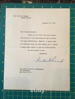 Franklin D. Roosevelt hand signed typed autographed White House letter 1935