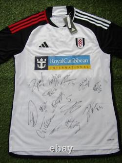 Fulham Shirt Hand Signed by 2024/2025 Squad 14 Autographs Iwobi, Willian