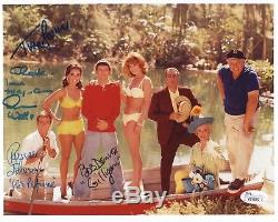 GILLIGAN'S ISLAND HAND SIGNED 8x10 CAST PHOTO SIGNED BY 4 RARE JSA LETTER