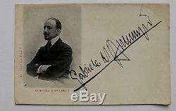 Gabriele D'annunzio Authentic Signed In His Hand Early Postcard Photo Ca 1890