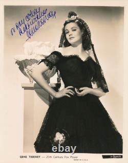 Gene Tierney Hand Signed Autograph 8 x 10 Hand Signed Photo with COA