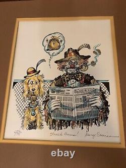 George Crionas Track Bums Clown Ltd Ed Lithograph Hand Signed