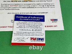 George Foreman 4x6 card hand signed PSA DNA Certificate Of Authenticity