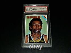 George Gervin 1975 Topps Autographed HOF Spurs Card 1975-76 Topps Auto PSA/DNA