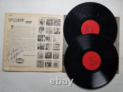 George Jones REAL hand SIGNED My Country 2x Vinyl Record JSA COA Autographed