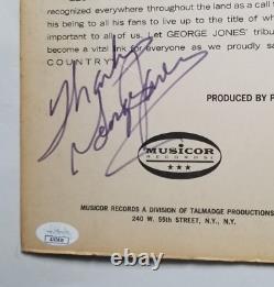 George Jones REAL hand SIGNED My Country 2x Vinyl Record JSA COA Autographed