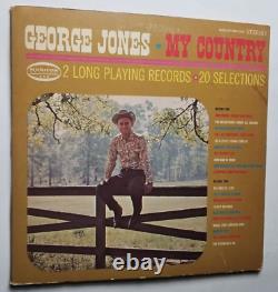 George Jones REAL hand SIGNED My Country 2x Vinyl Record JSA COA Autographed