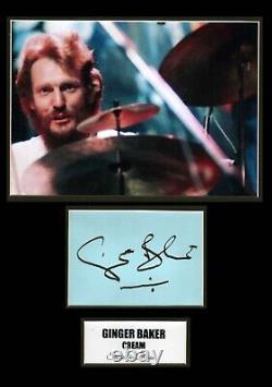 Ginger Baker Hand Signed A4 Mounted & Framed Autograph Display COA Great Gift