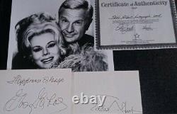 Green Acres Autographs Eddie Albert Eva Gabor Hand Signed Cards 8x10 Photo Set