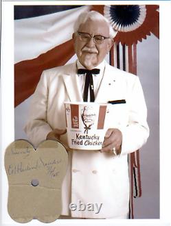 HAND SIGNED! VINTAGE 1968 Colonel Sanders Kentucky Fried Chicken AUTOGRAPH kfc