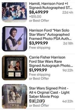 HARRISON FORD Hand-Signed FULL Autograph 8x10 Original Photo STAR WARS HAN SOLO