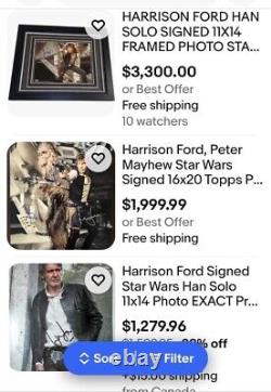 HARRISON FORD Hand-Signed FULL Autograph 8x10 Original Photo STAR WARS HAN SOLO