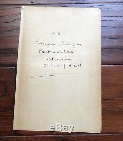 HARRY HOUDINI PSA/DNA Hand Signed & Inscribed Book Page Magician Autograph
