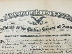 HISTORIC President Theodore Roosevelt hand signed 1908 dated Appointment