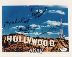 HOLLYWOOD SIGN HAND SIGNED 8x10 PHOTO JIMMY STEWART+BURNETT+BISSET+BLYTH JSA