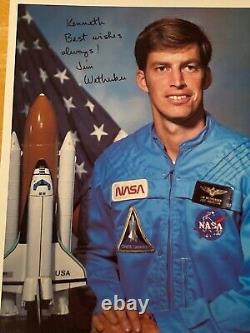 Hand SIGNED James Wetherbee 8x10 NASA Photo Only American to Command 5 Mission