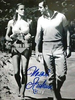 Hand Signed 8x10 photo URSULA ANDRESS in DR NO JAMES BOND Connery + COA logo