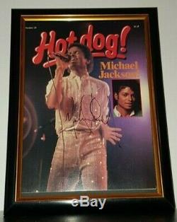 Hand Signed By Michael Jackson With Coa Framed Hotdog Magazine Autographed
