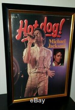 Hand Signed By Michael Jackson With Coa Framed Hotdog Magazine Autographed