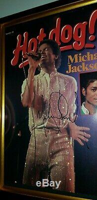 Hand Signed By Michael Jackson With Coa Framed Hotdog Magazine Autographed